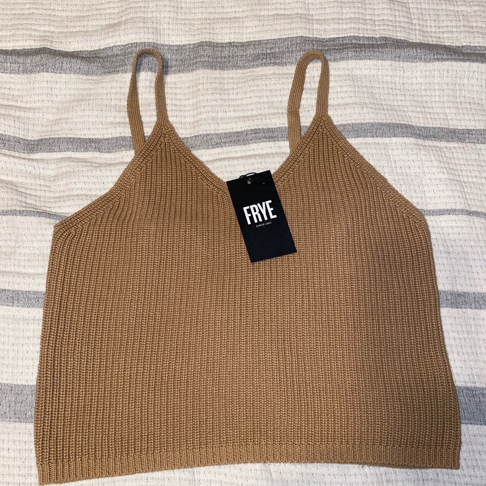 Frye 100% cotton Sweater Tank in Tan